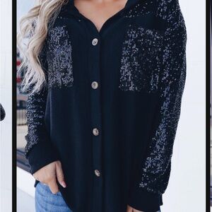 Black Sequin Shacket